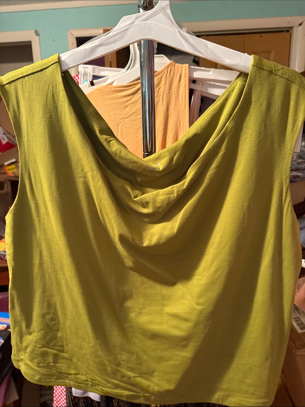 a new day Olive Green Draped Cowl Neck Tank